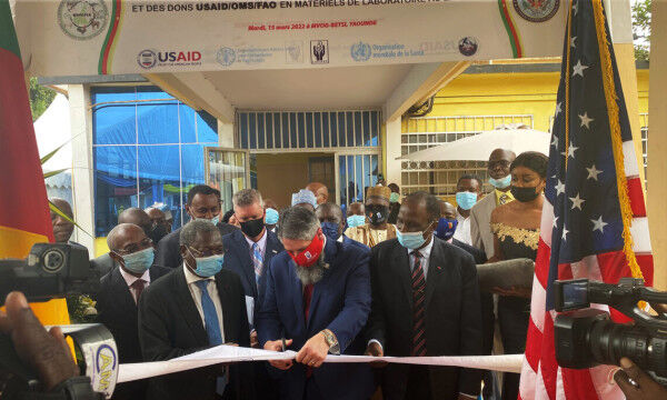 The U.S. Government inaugurates the newly renovated Cameroon National Veterinary Laboratory and donates laboratory equipment and supplies