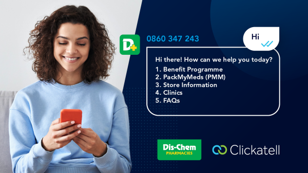 Dis-Chem Chooses Clickatell’s Chat Commerce Platform to Serve Millions of Customers Over WhatsApp