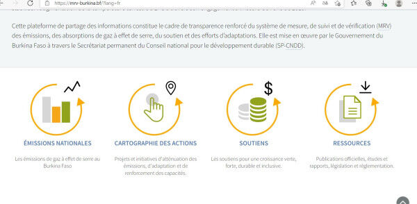 Monitoring, Reporting and Verification (MRV) digital Platform of Burkina Faso