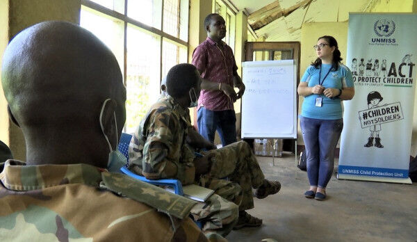 UNMISS raises awareness on child protection issues among military personnel in Western Equatoria