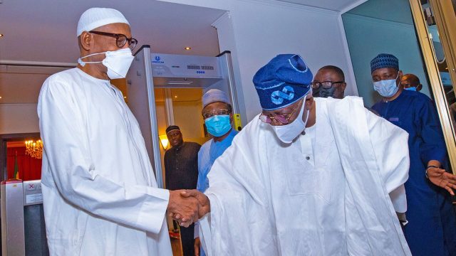 Buhari meets APC presidential aspirant, Bola Tinubu at Aso Villa