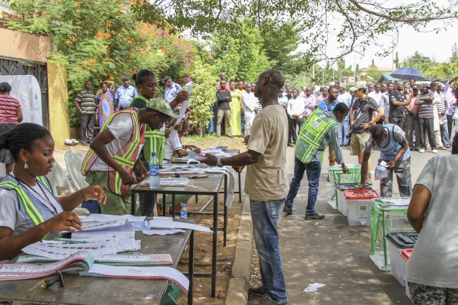 Election taking place in Nigeria. (1)