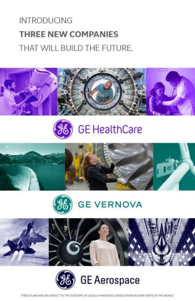 GE Unveils Brand Names for Three Planned Future Public Companies