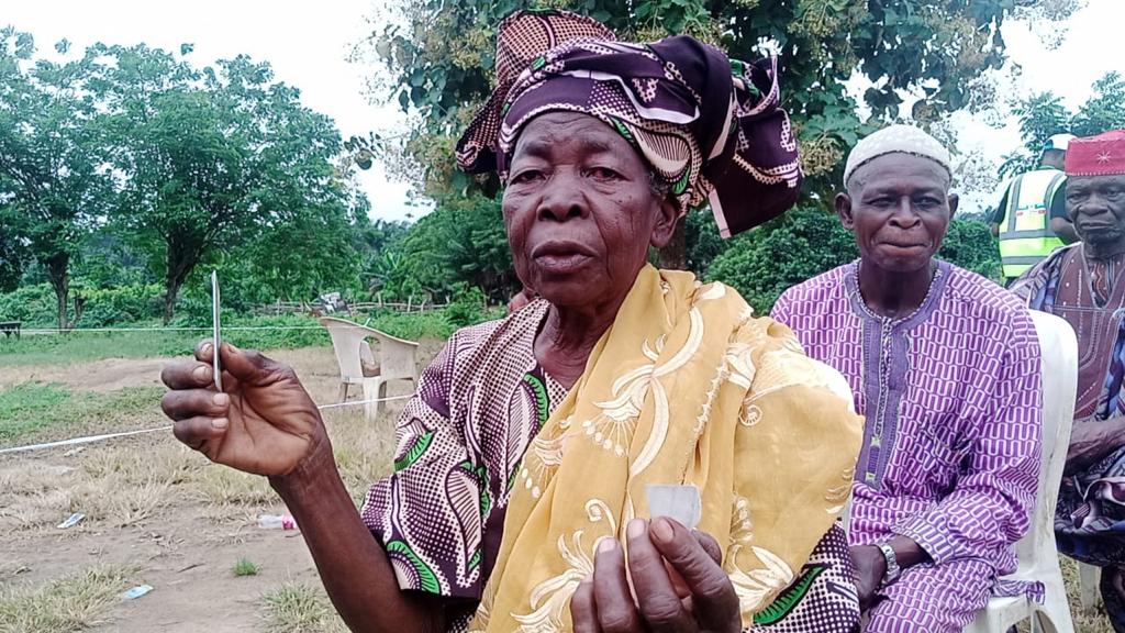 Madam Oladipo, a 90-year-old voter at the Osun State governorship election