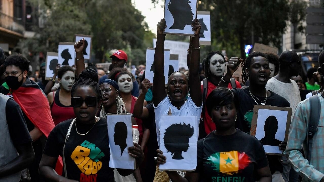 Thousands of protesters rallied in Barcelona and other Spanish cities to demonstrate over the migrant deaths Pau BARRENA AFP