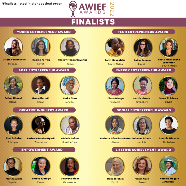 Africa Women Innovation and Entrepreneurship Forum (AWIEF) Announces Finalists for its 2022 Awards