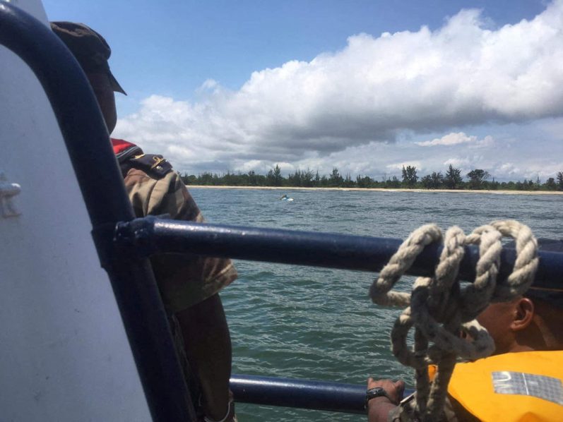 Boat that sank off the coast of northeastern Madagascar on Monday is pulled to the beach