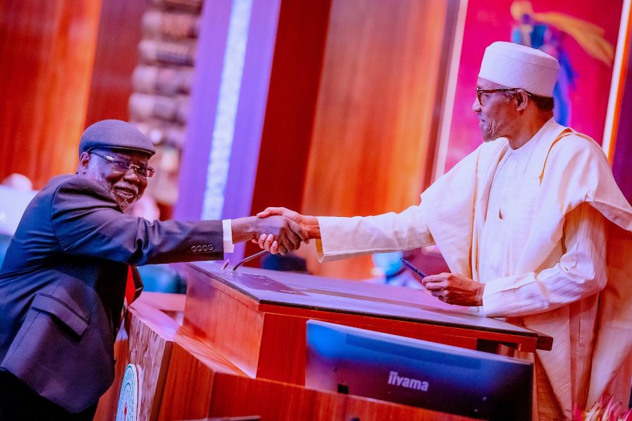 Buhari and Justice Olukayode Ariwoola as CJN