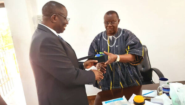His Excellency Benson Alfred Bana met with Professor Emeritus Kofi Fynn, Chancellor of Winsconsin University International College, Ghana