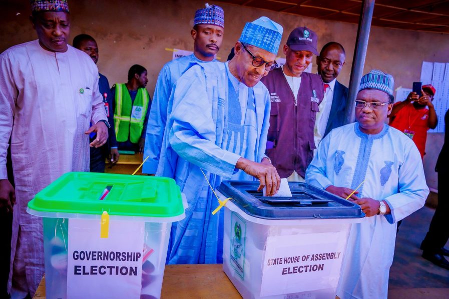Muhammadu Buhari votes in Daura, Katsina State