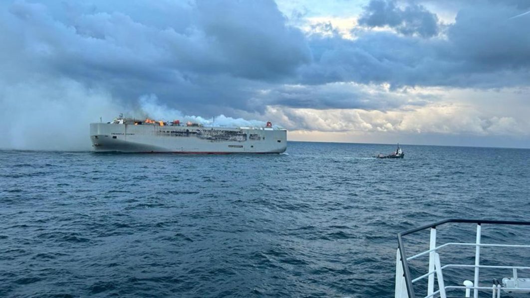 NETHERLANDS-MARITIME-SHIPPING-FIRE