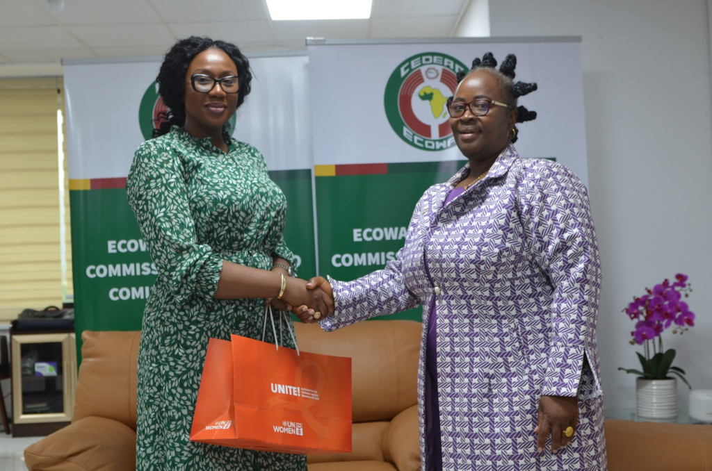 The Vice-President of the ECOWAS Commission, H.E. Mrs Damtien L. Tchintchibidja met with a delegation from the UN Women Representation in Nigeria