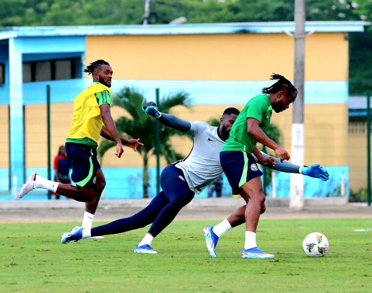Super-Eagles-training-Ademola-Lookman-Francis-Uzoho-Awaziem