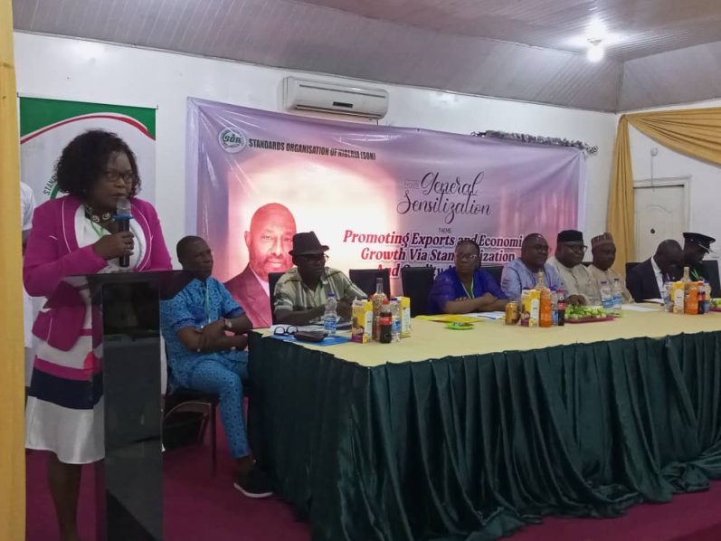 Director of Public Relations, Mrs Garce Akpan addressing participants at the event