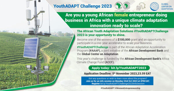 Call for applications – YouthADAPT Challenge 2023: empowering Africa’s female tech innovators to tackle climate change