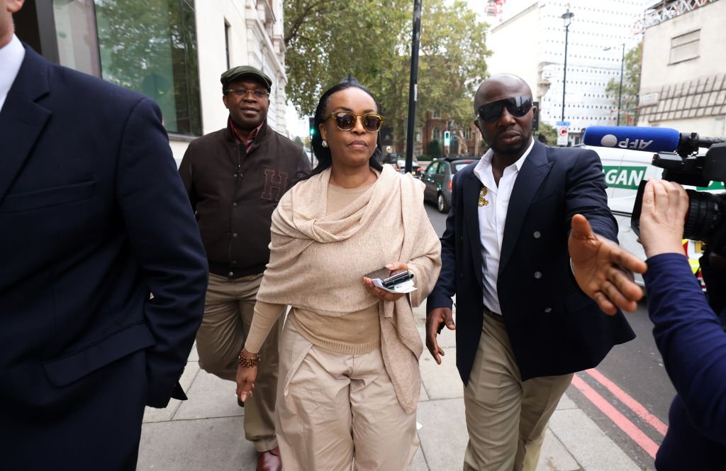 Diezani Alison-Madueke leaves her bribery trial at Westminster Magistrates Court in London, UK, on Monday, Oct. 2, 2023. Alison-Madueke is accused of accepting bribes during her time as Nigeria's Minister for Petroleum Resources in exchange for oil and gas contracts. (Photo by AFP)