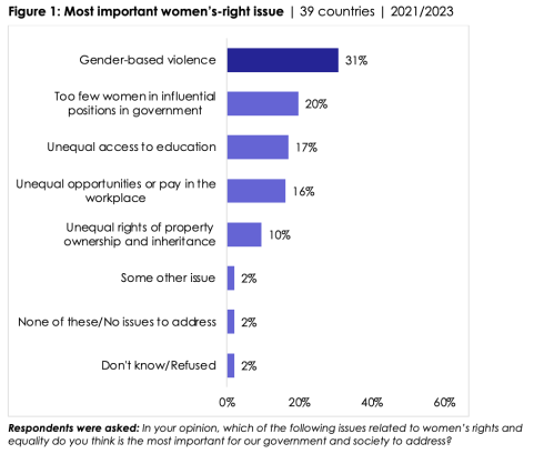 Combating gender-based violence tops Africa’s agenda for women’s rights, new Afrobarometer Pan-Africa Profile shows