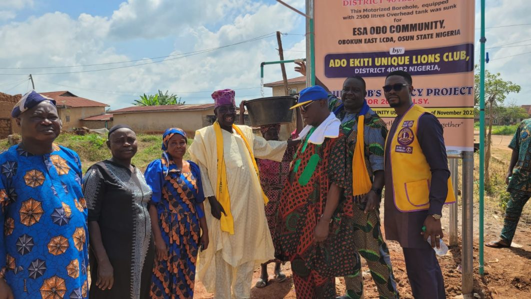 Ado-Ekiti Unique Lions Club donates borehole to Esa-Odo community in Osun State