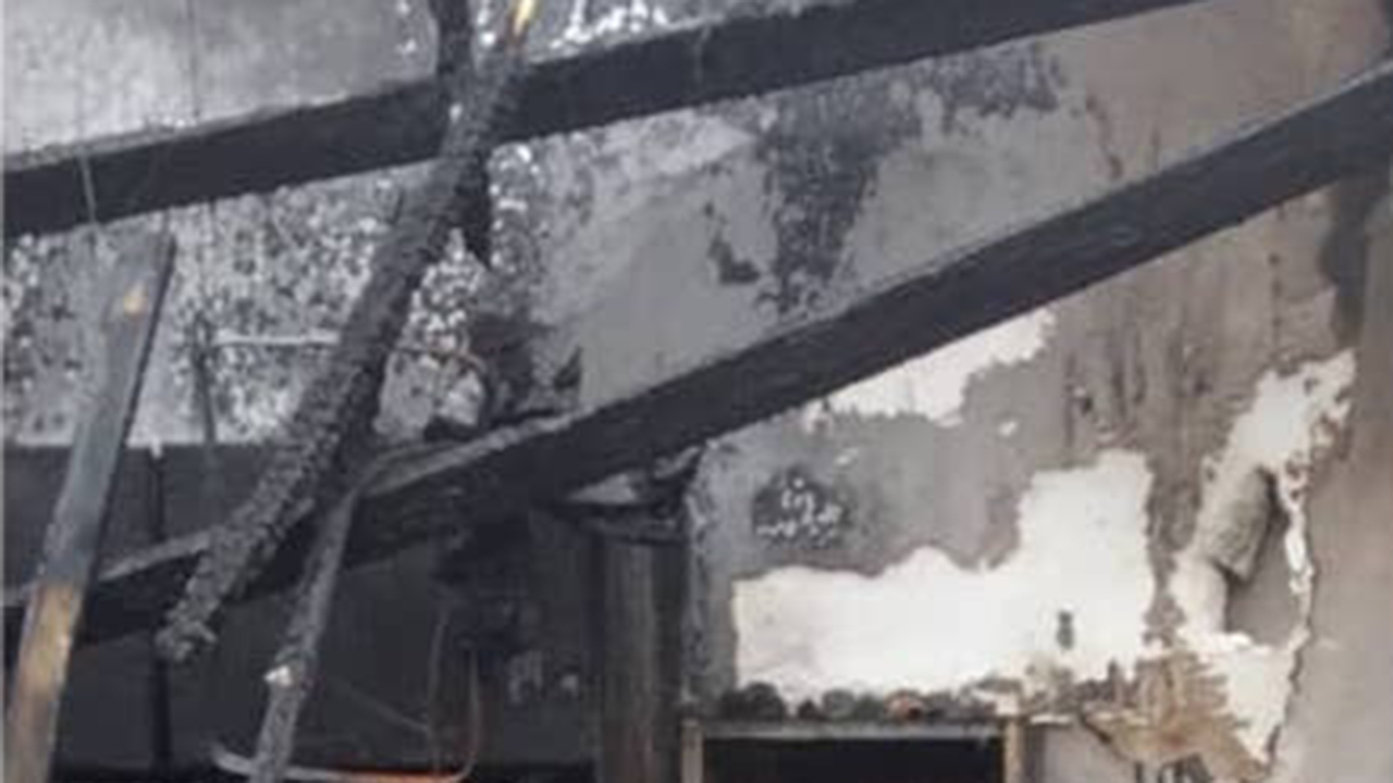 Burnt building