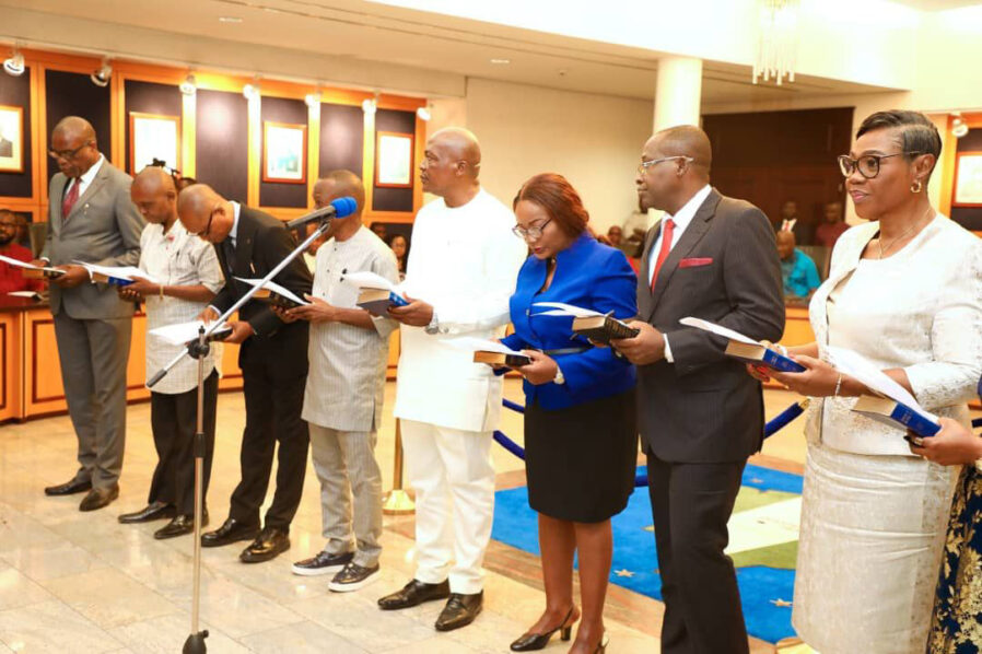 Pic 6 Swearing in of Permanent Secretaries in Port Harcourt