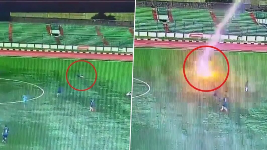 A footballer was struck by lightning during a match in Indonesia and died after being rushed to the hospital copy