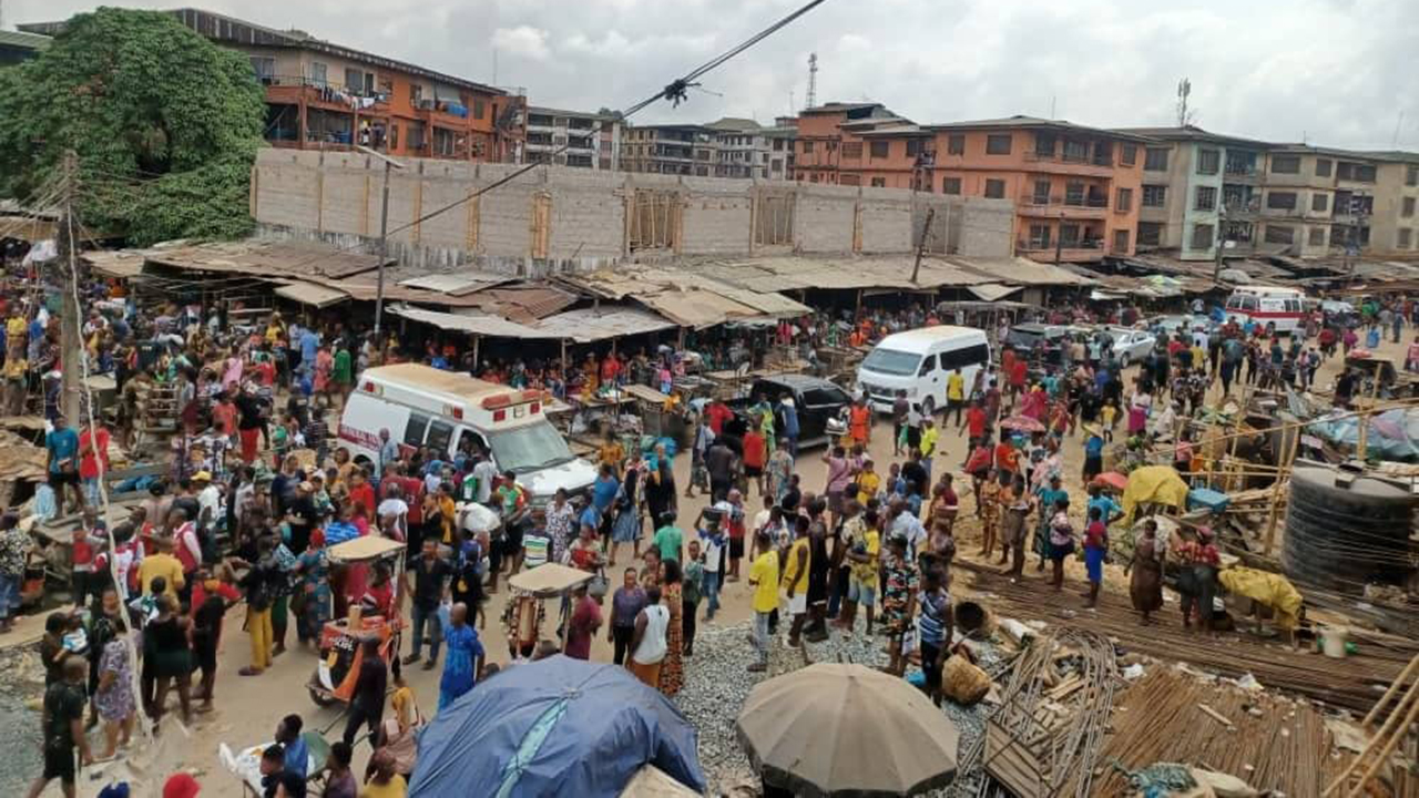 Collapsed building