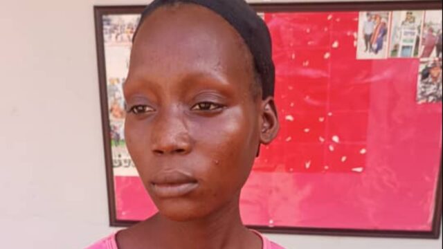 Angered by the children’s action, the 23-year-old suspect had tied the hands of seven-year-old Genesis Geoffrey and Ijadai, 3, together with a handkerchief before setting it ablaze.