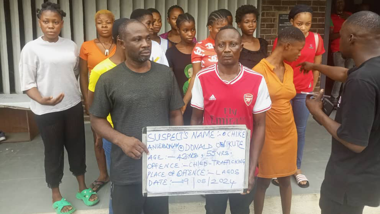 Suspects and rescued girls