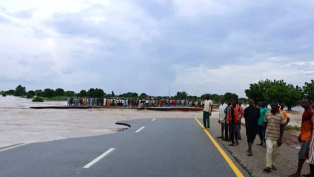 The damaged Kano-Maiduguri highway