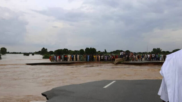 The damaged Kano-Maiduguri highway