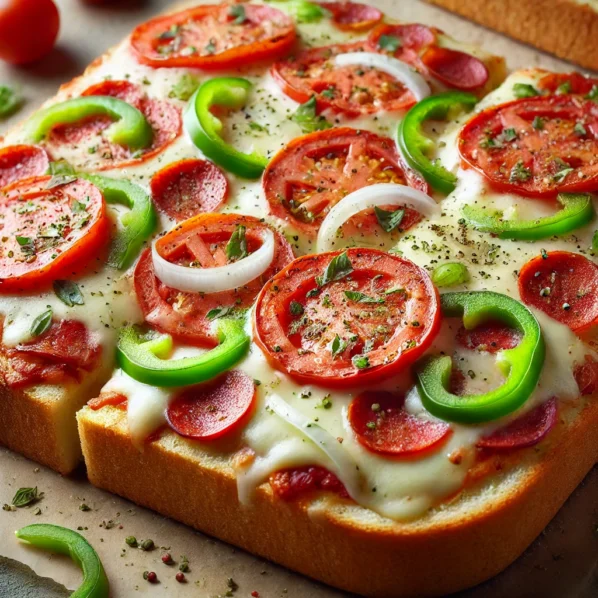 Photo of homemade bread pizza generated by DALL.E