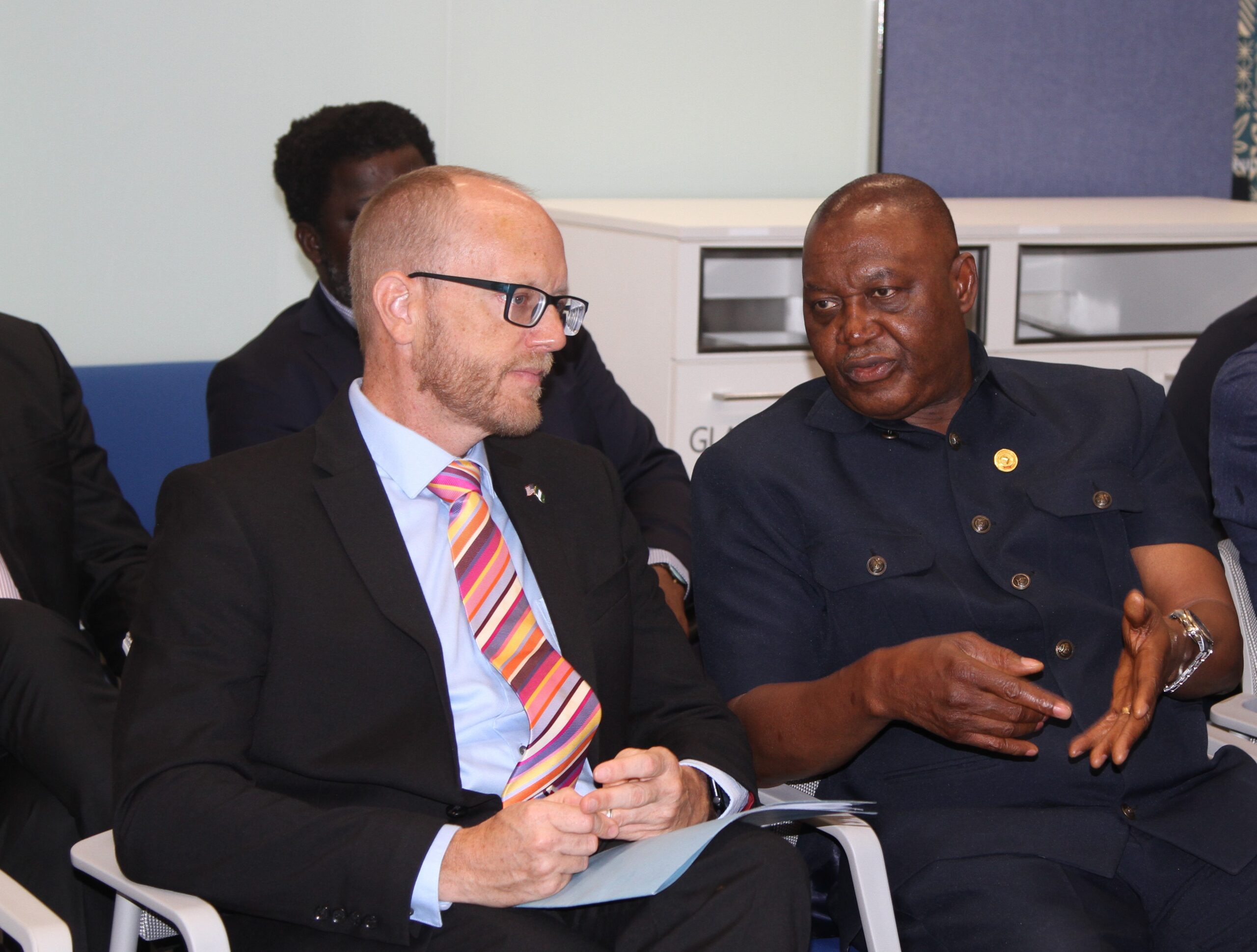 US Consul General Will Stevens (left) with AfDB Director General for the Nigeria Office, Dr. Abdul Kamara, during the event
