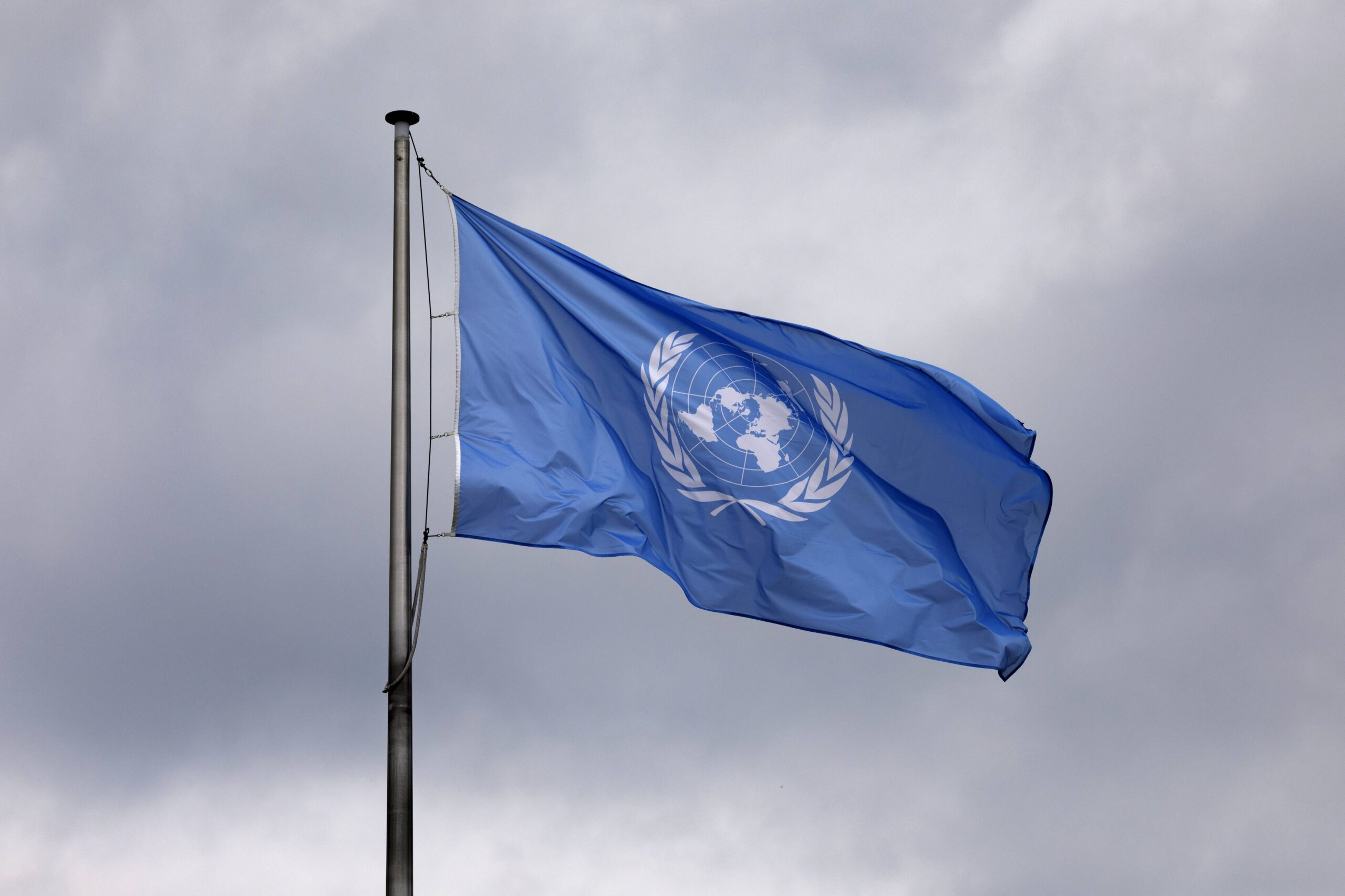 UN-Flagge am World Conference Center Bonn. Bonn, 01.06.2019 *** UN Flag at the World Conference Center Bonn Bonn, 01 06