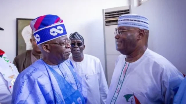 Tinubu and Atiku exchange pleasantries