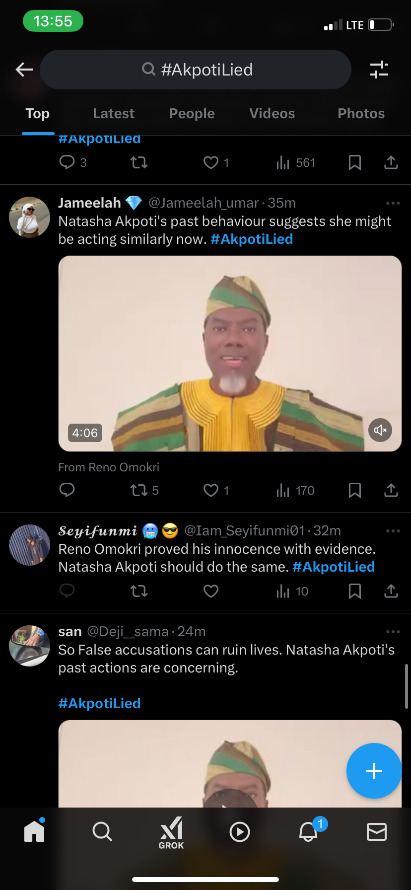 X users trend #AkpotiLied to malign Senator Akpoti-Uduaghan