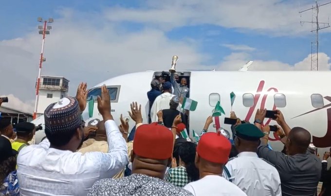 Super Falcons Arrive Abuja