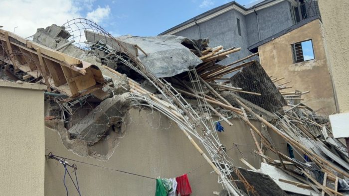 Collapsed building today