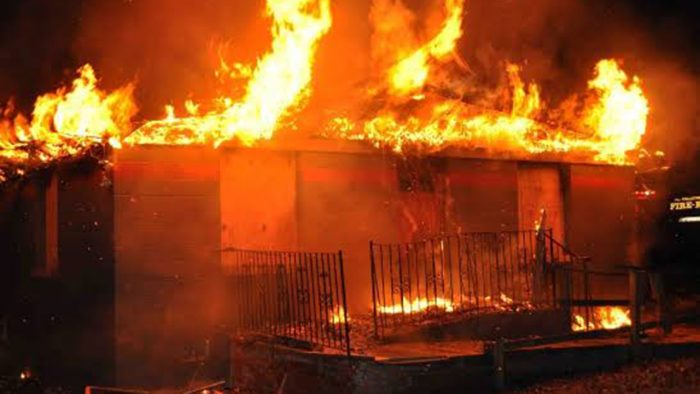 Fire breaks out