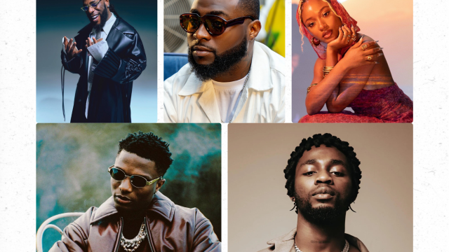 Burna Boy, Davido, Ayra Starr, Wizkid, Omah Lay