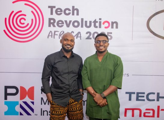 L-R, David Ogebe, Co-convener – Tech Revolution Africa,  Glory Olamigoke, Co-convener, – Tech Revolution Africa.