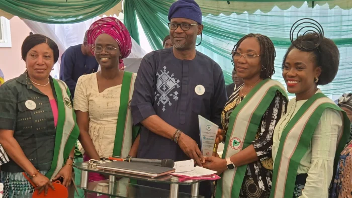 Consultant Dermatologist and Nodal Officer, SERVICOM, LUTH, Dr. Ayesha Omolara Akinkugbe (left); Head, Dermatology Unit, Medicine Department, Professor Olusola Ayanlowo; Chief Medical Director; Prof. Wasiu Adeyemo; guest speaker, Prof. Adebola Ogunbiyi; and Consultant Dermatologist, Dr. Erere Otrofanowei during the event.