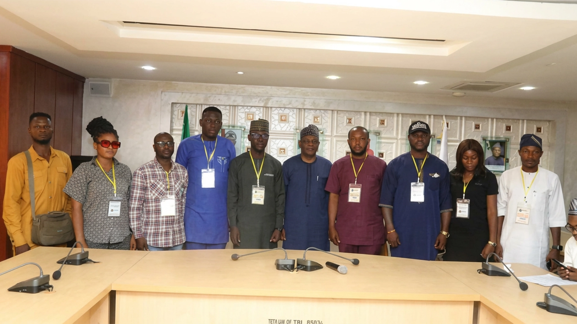 Executive Secretary, Tertiary Education Trust Fund (TETFund), Arc. Sonny Echono (sixth left) with members of NANS during the courtesy visit where the students’ body