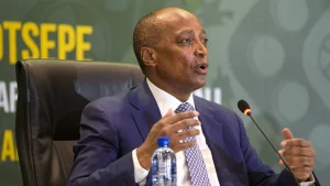 President of the Confederation of African Football (CAF) Patrice Motsepe. (Photo by Phill Magakoe AFP)