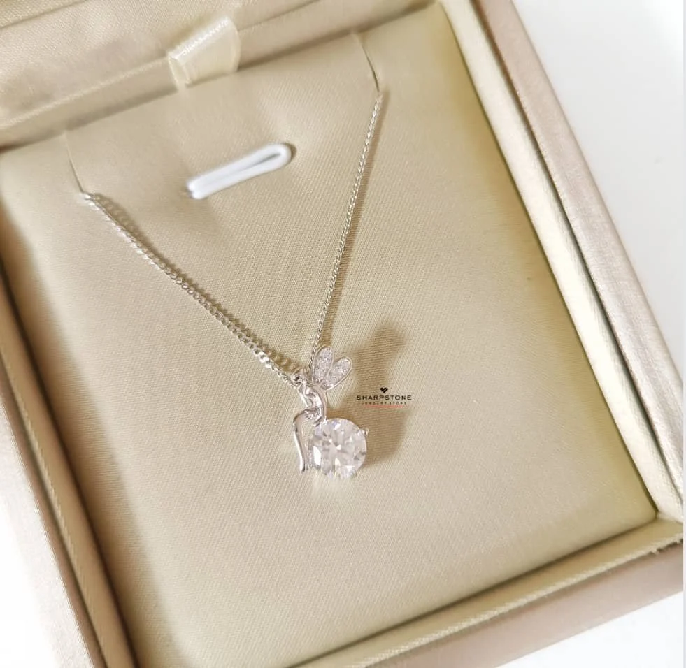 Sharpstone 0.50ct Fairy Moissanite Necklace in 925 Sterling Silver (₦90,000)