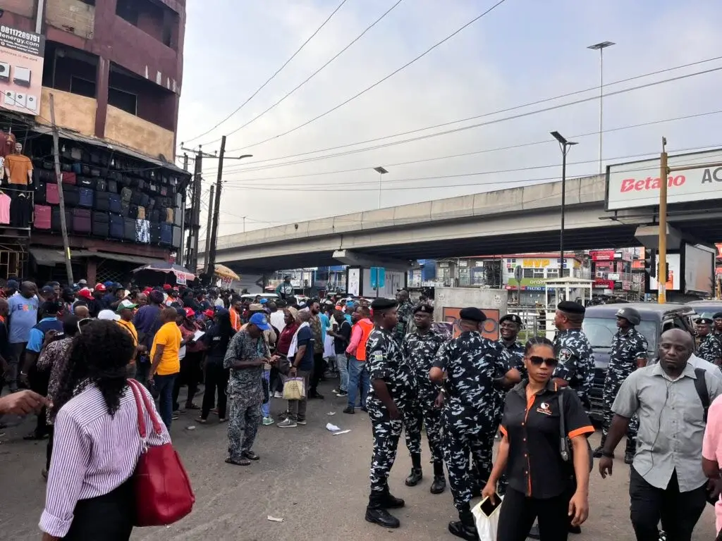 Police officers deployed to the protest location in Lagos State 