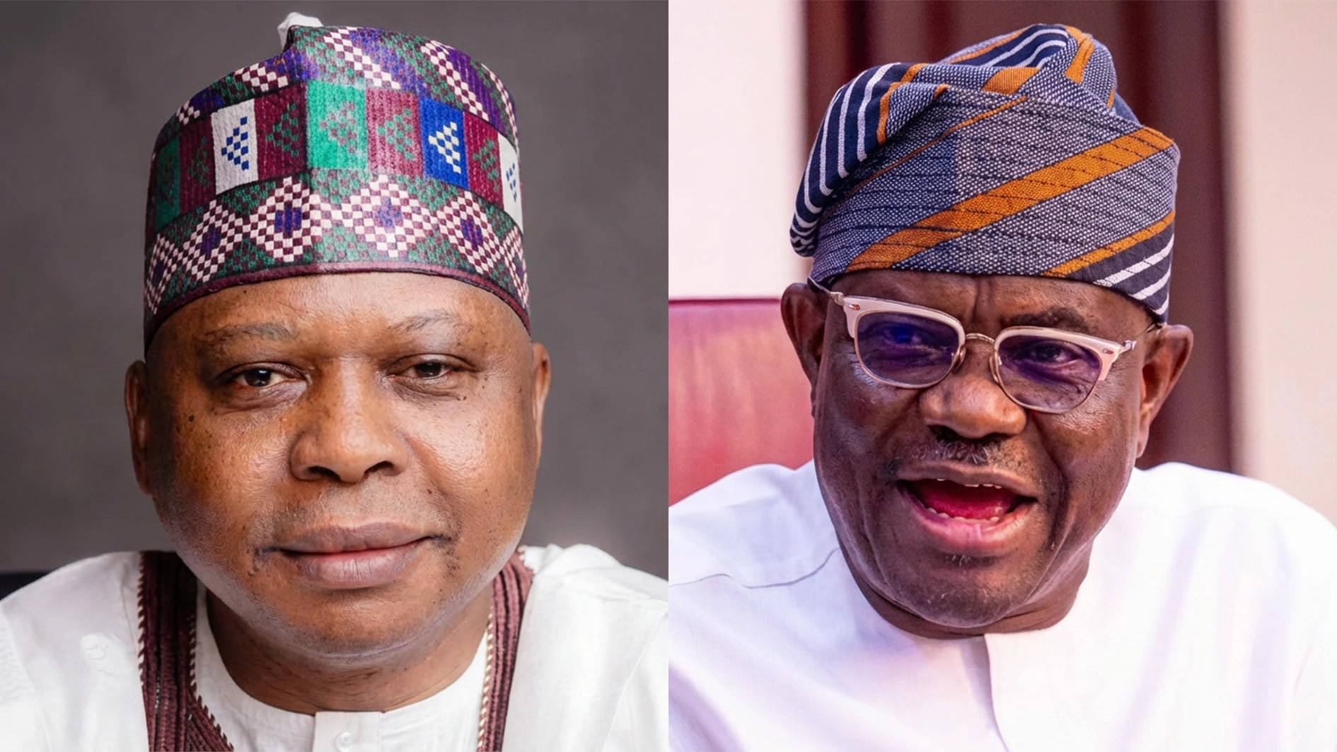 senior lawyer Kabiru Tanimu Turaki(R) Minister of the Federal Capital Territory (FCT), Nyesom Ezenwo Wike(L)