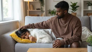 A woman with psotpartum depression