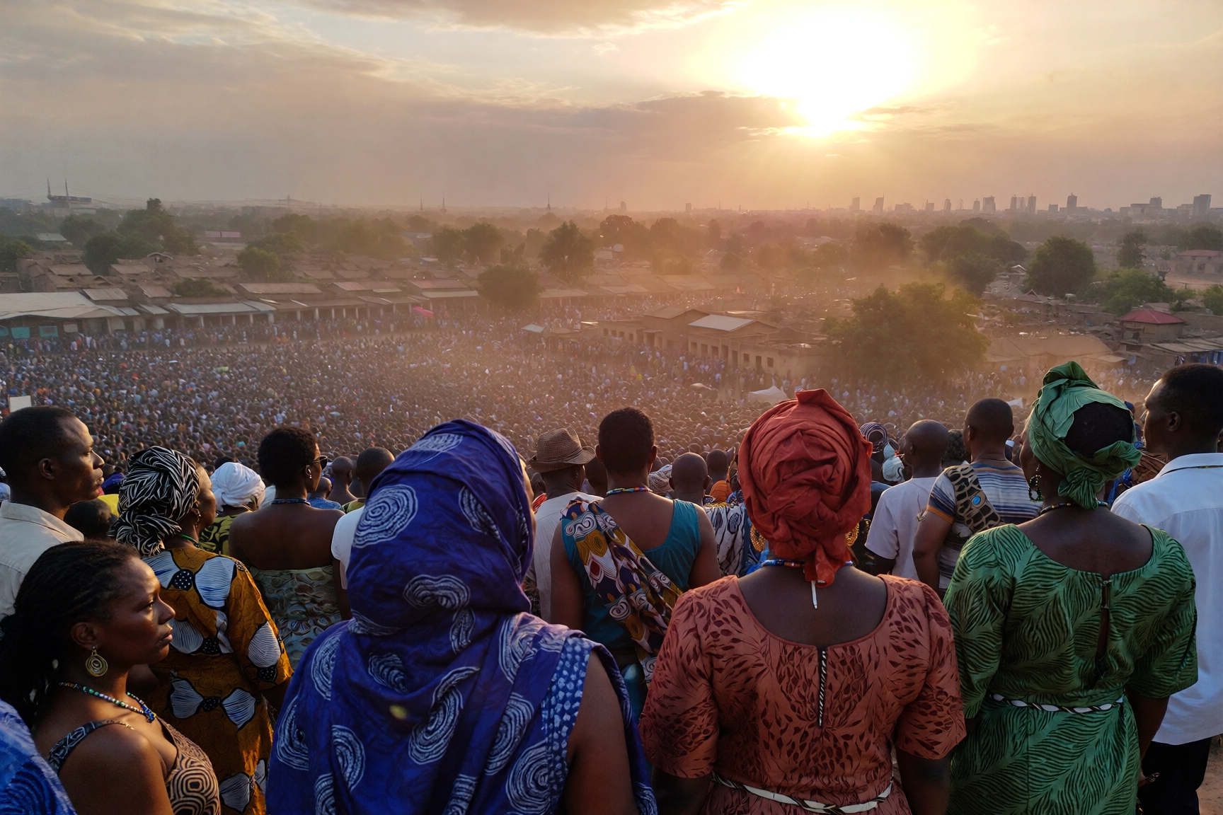 a landshot picture of a largar African tribe