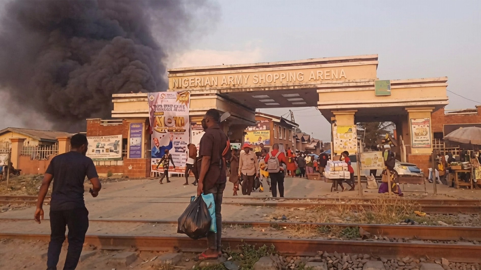 Arena Market fire Source: X