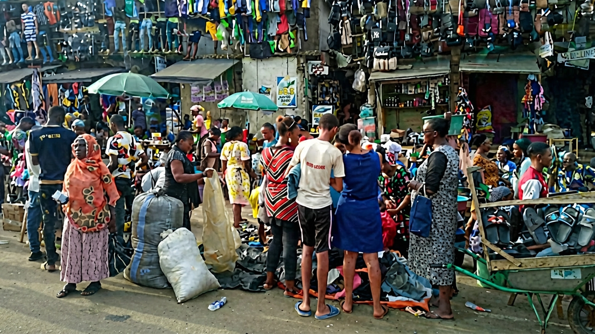 Business activities at Agbara market enroute Badagry expressway after the New Year Celebration in Lagos. on Friday.